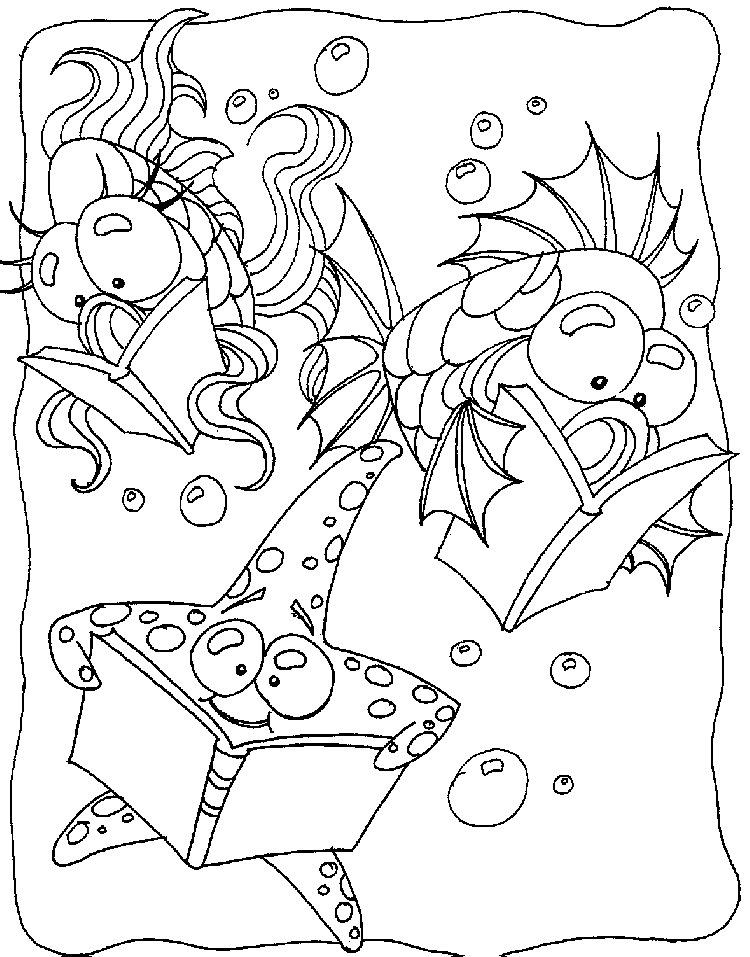 coloriage Poisson ecoliers